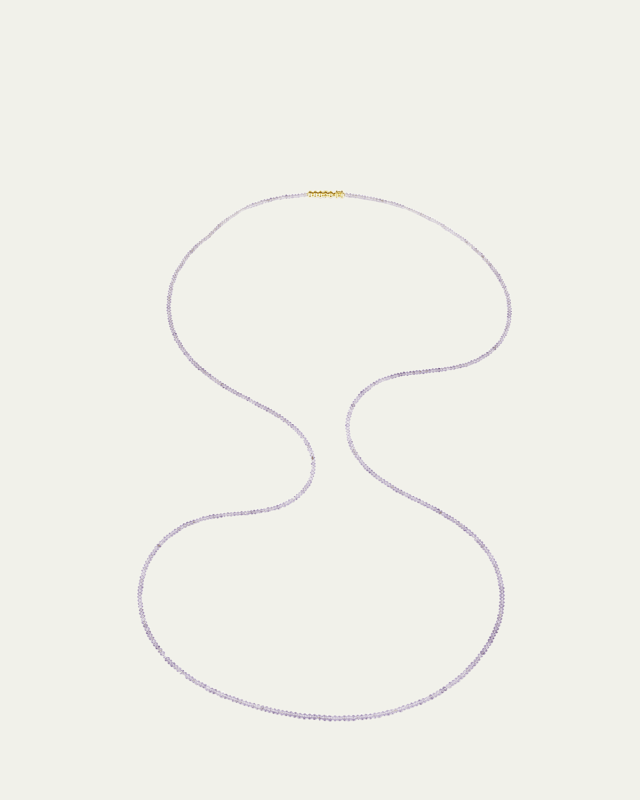 18K Yellow Gold Graduated Lavender Spinel Briolette Necklace, 45"L